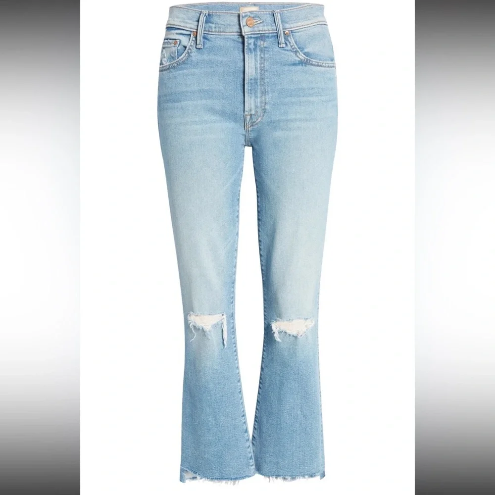 NWT MOTHER Denim The Insider Crop Step Fray Jeans Thrilling Shots_9